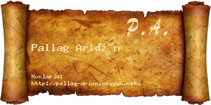 Pallag Arián névjegykártya